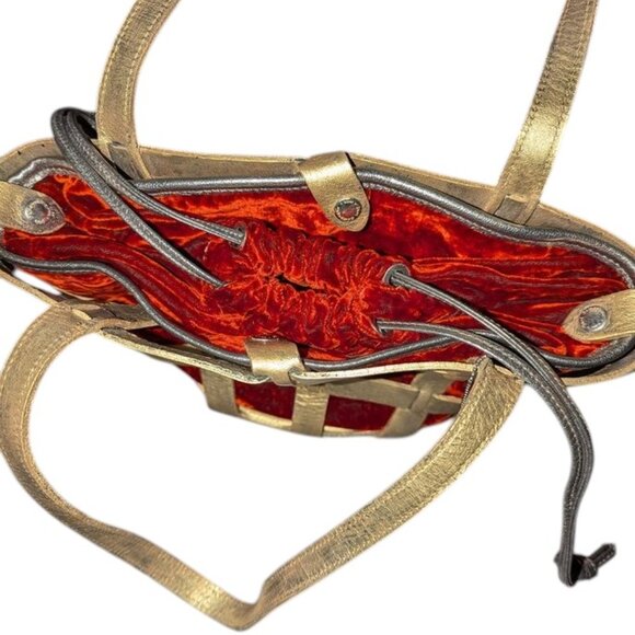 Just Campagne PANIER VALLÉE Valley Basket Velvet Handbag Purse Shoulder Bag - Picture 10 of 12